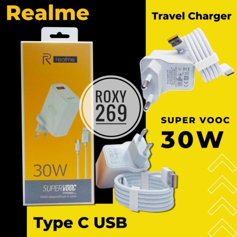 Charger Carger Realme USB C 30W 30watt USB Type C All Type / Cas Casan Ces Cesan Hp Handphone Rilmi 