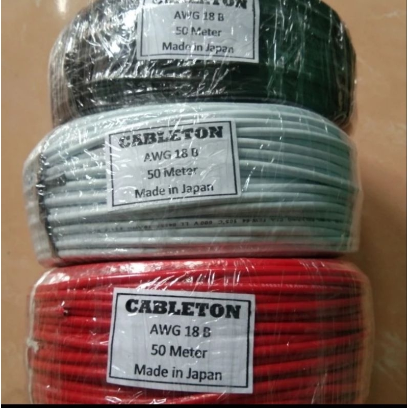Kabel awg 18 Besar 50 Meter serabut tembaga putih