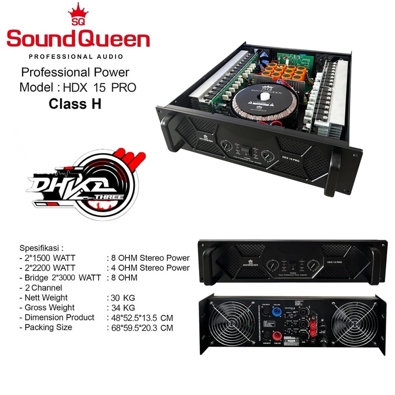 POWER SOUNDQUEEN HDX 15 PRO 3U CLASS H 4 CHANNEL / POWER SOUNDQUEEN HDX 15 PRO / Power Soundqueen hd
