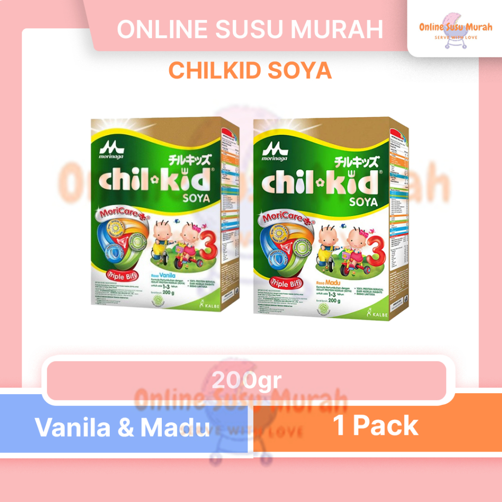 CHILKID SOYA VANILA 200 GR CHIL KID SOYA ALERGI 200GR MORINAGA SSKD