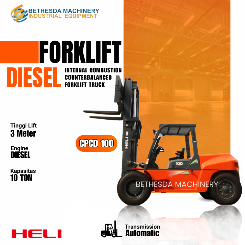 Heli Diesel Forklift 10 TON - CPCD 10 Lifting lifting 3-6 Meter