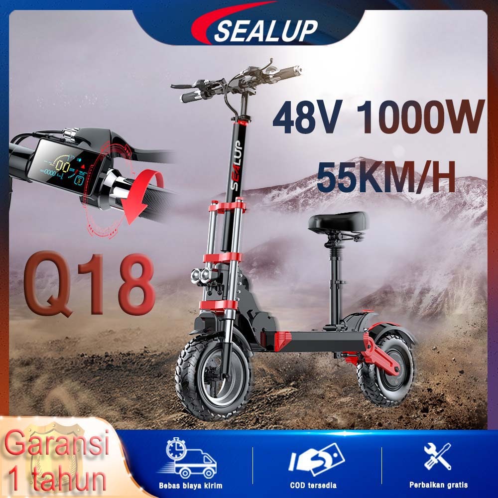 Scooter listrik dewasa 1000W 500W Electric Scooters SEALUP Q18 off-road 48V 12inch ban tubeless Skut