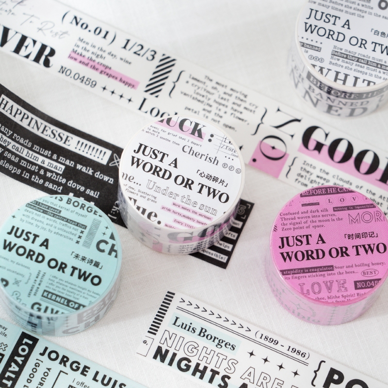 

Washi Tape 25mmx2m Seri Rangkaian Kata Sticker Aesthetic Dekorasi Journal Vintage Retro Scrapbook Jurnal Stiker Selotip