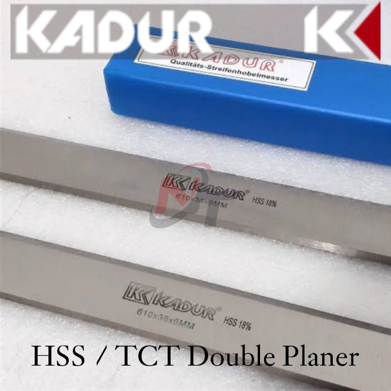 pisau double planer HSS / TCT merk Kadur pilihan ukuran 460 / 610 x 38 x 6mm