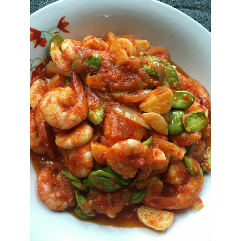 

udang balado pete/tanpa pete