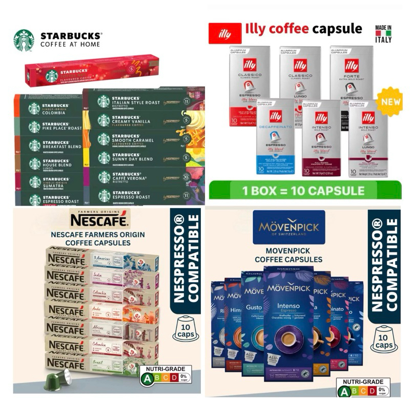 

ILLY Starbucks Movenpick Farmers L’OR Coffee Capsule untuk Nespresso