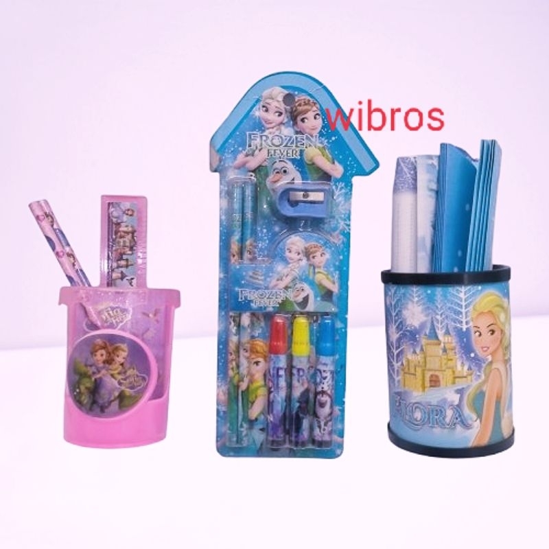 

pensil set/paket alat tulis karakter/souvenir ulang tahun