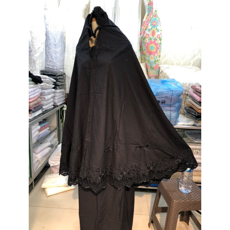 mukena katun paris kerancang