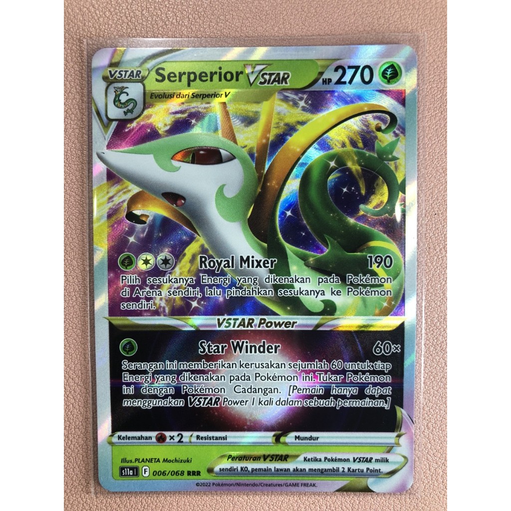 Serperior VSTAR RRR s11a Pokemon TCG Indonesia 006/068