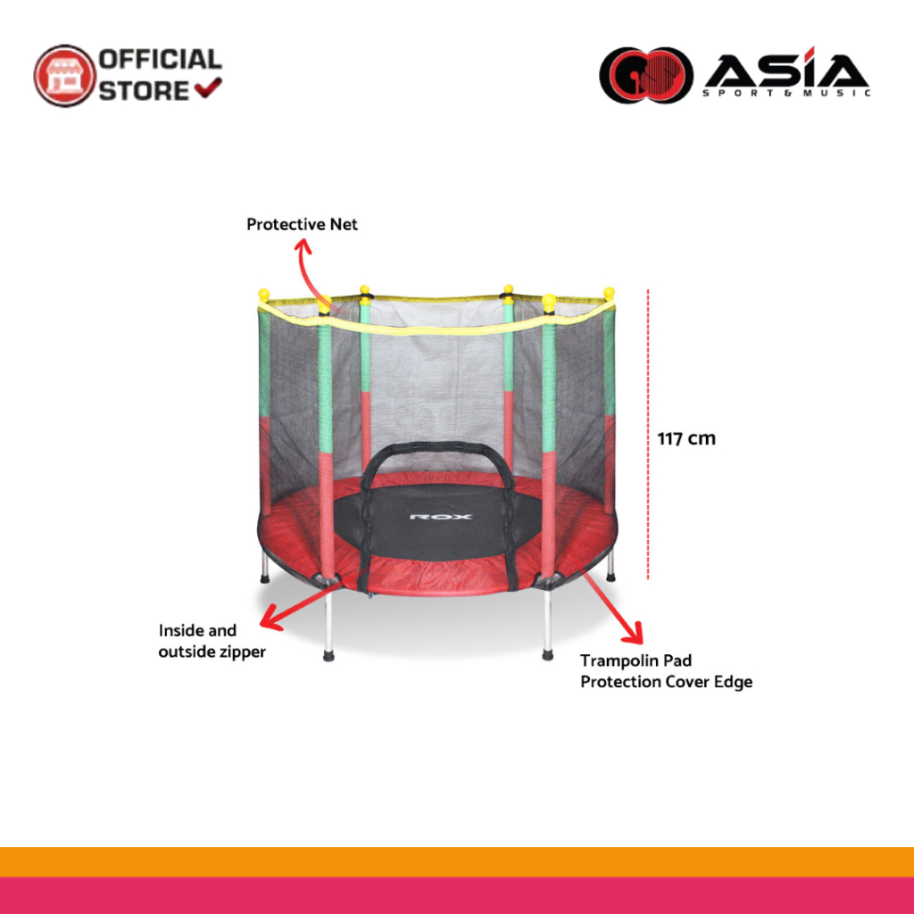 Trampolin Anak Rox + Jaring Noris | Trampolin | Jaring Trampolin 55inch