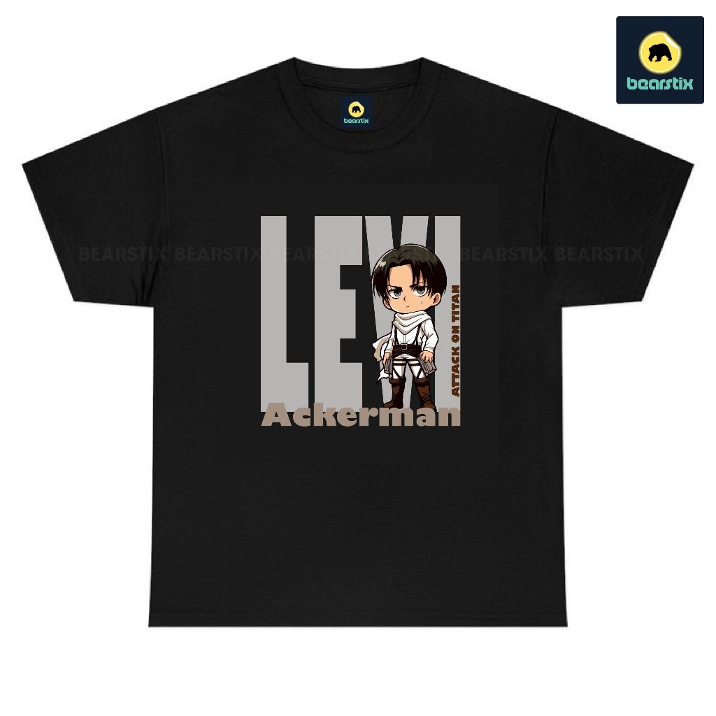 T-Shirt Levi AOT - Kaos Attack On Titan - Baju Anime Chibi