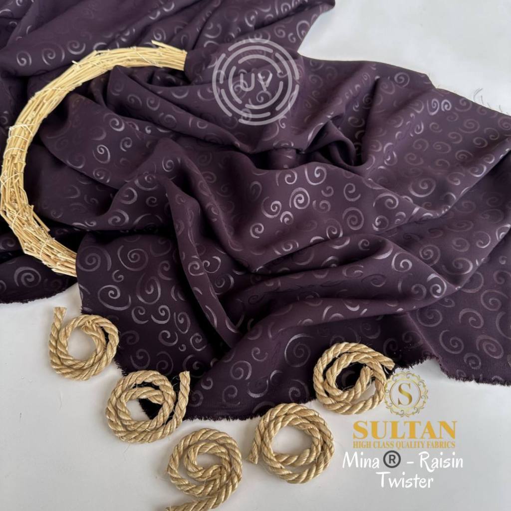 Kain Abaya Sultan Mina Anti Uv UPF 80 Emboss Twister
