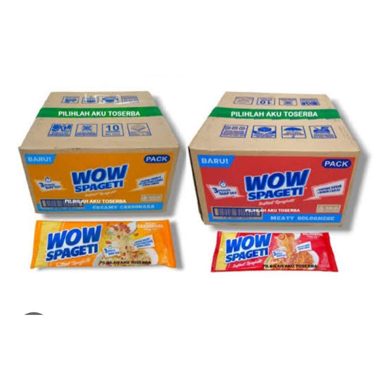

Mayora Mie Wow Spagetti Pasta 88 Gram( 1 Dus isi 40 Pcs)