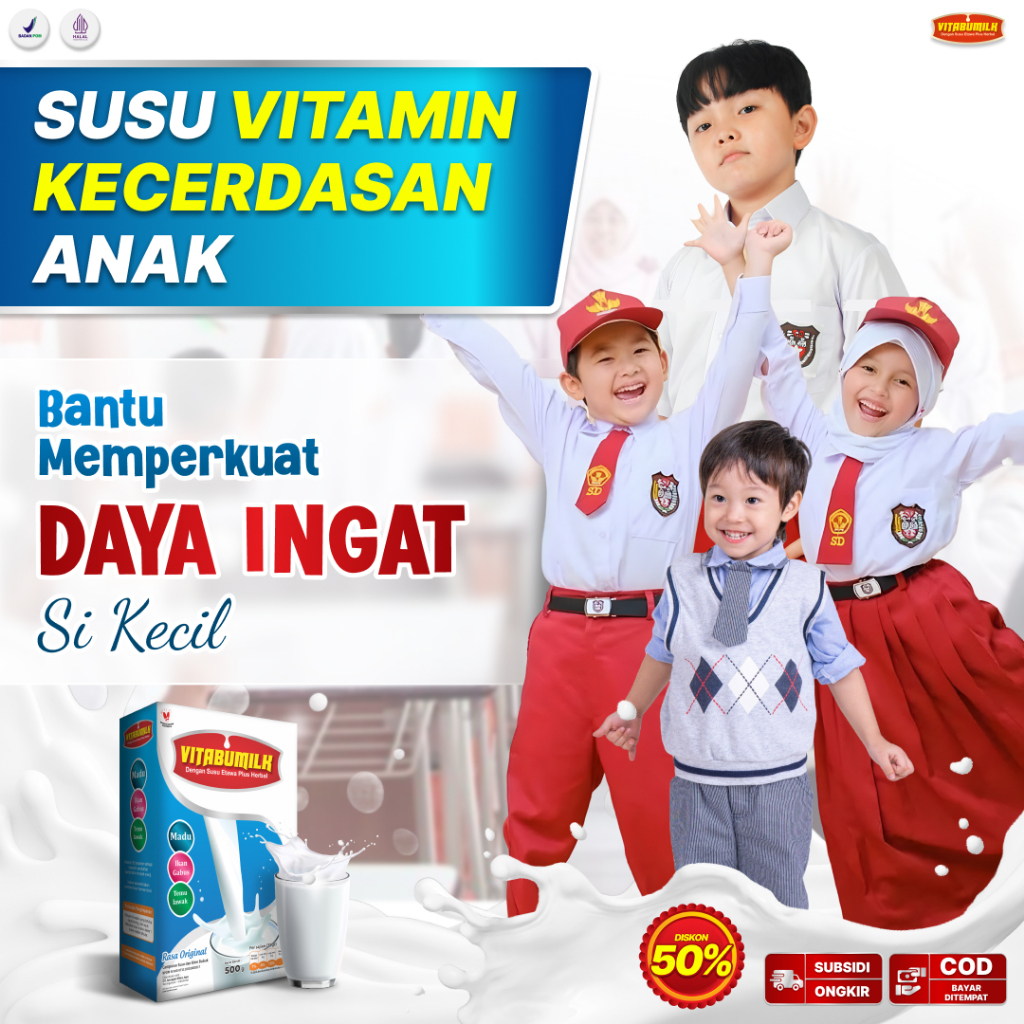 

Susu VITABUMILK Vitamin Kecerdasan dan Kognitif Anak || Susu Kambing Etawa plus Madu ikan gabus dan temulawak