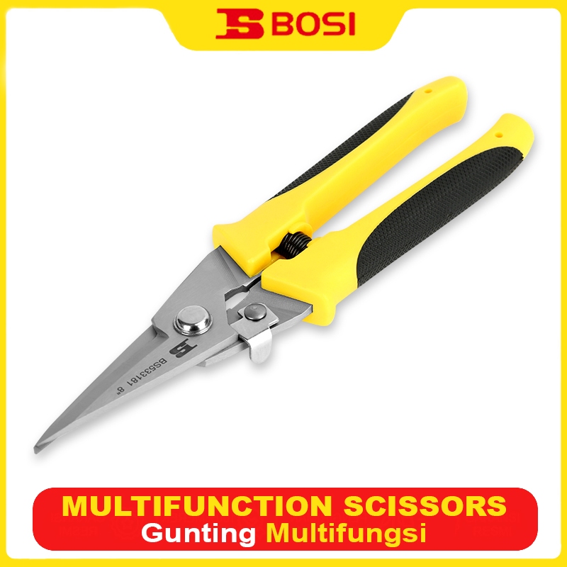 

BOSI MultiFunction Scissors Gunting Baja Ringan Multifungsi Gunting Besi BS533181