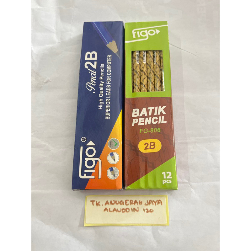 

[1 LUSIN / 12 PC ] PENSIL 2B KAYU , PENCIL BATIK , PENSIL FIGO