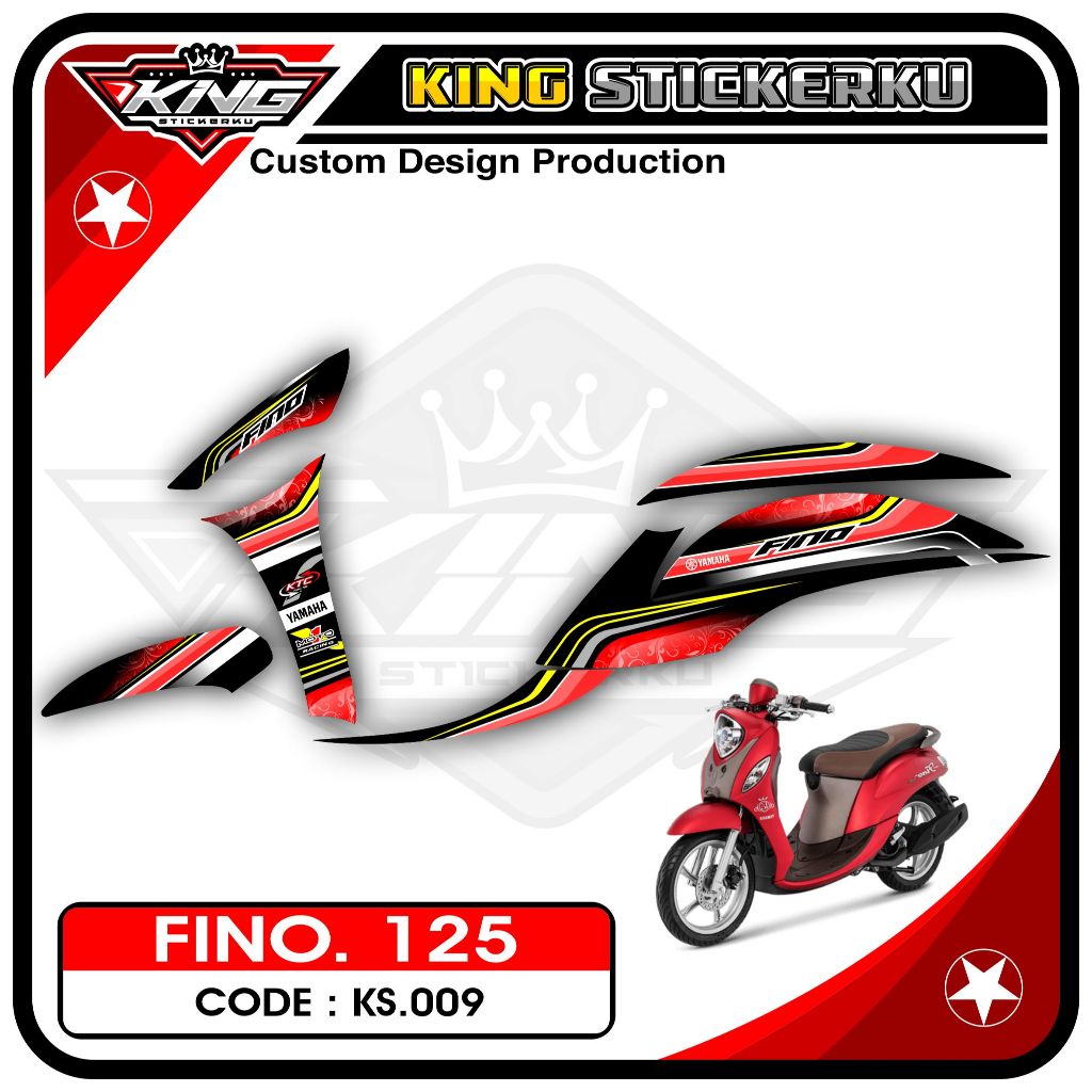 Stiker Fino 125 / Grande - Sticker Striping Aksesoris Motor Fino 125 Desain Racing. KS.09