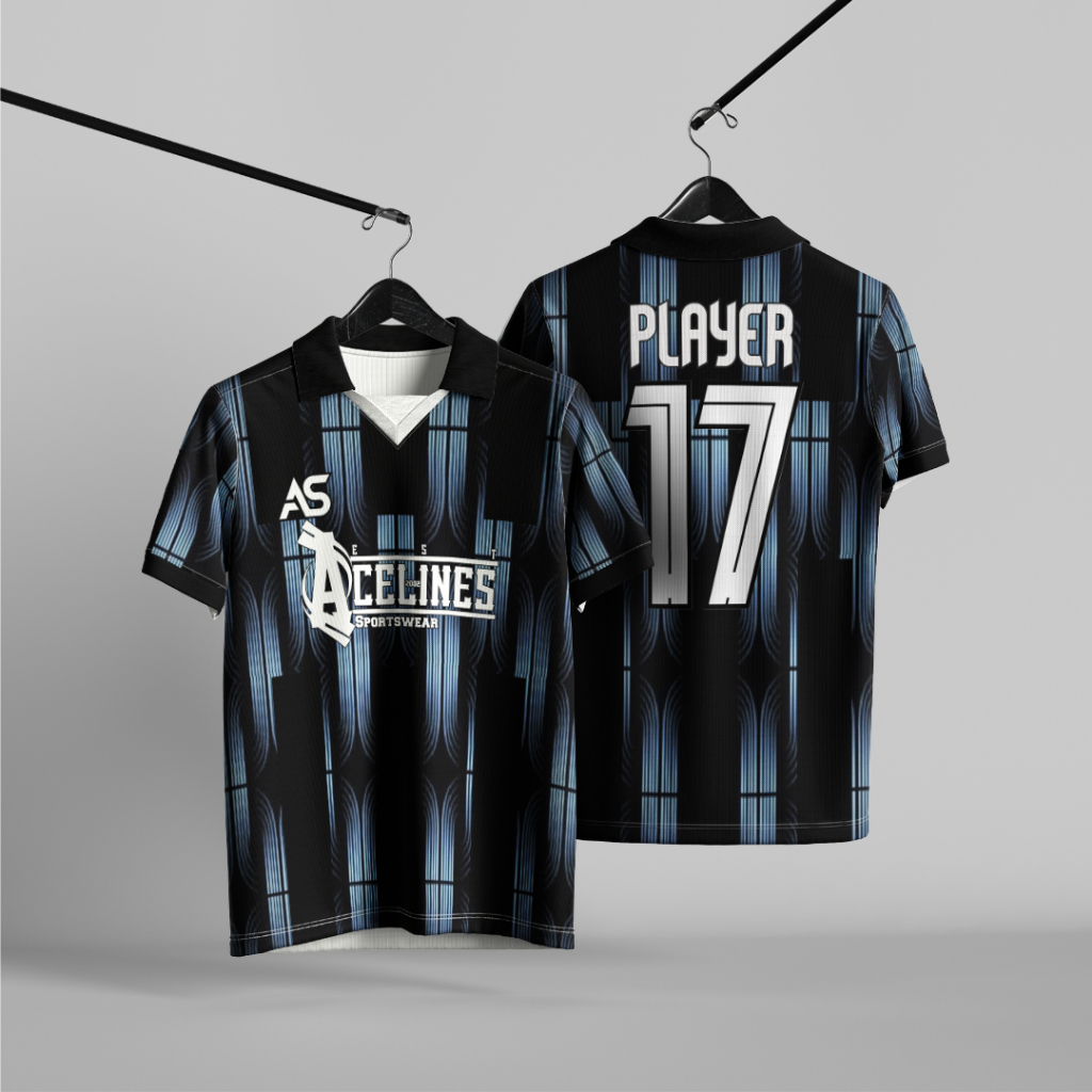 Baju Futsal Dewasa Sablon Nama Nomor - Baju Bola Sablon Nama + Nomor Keren Hitam