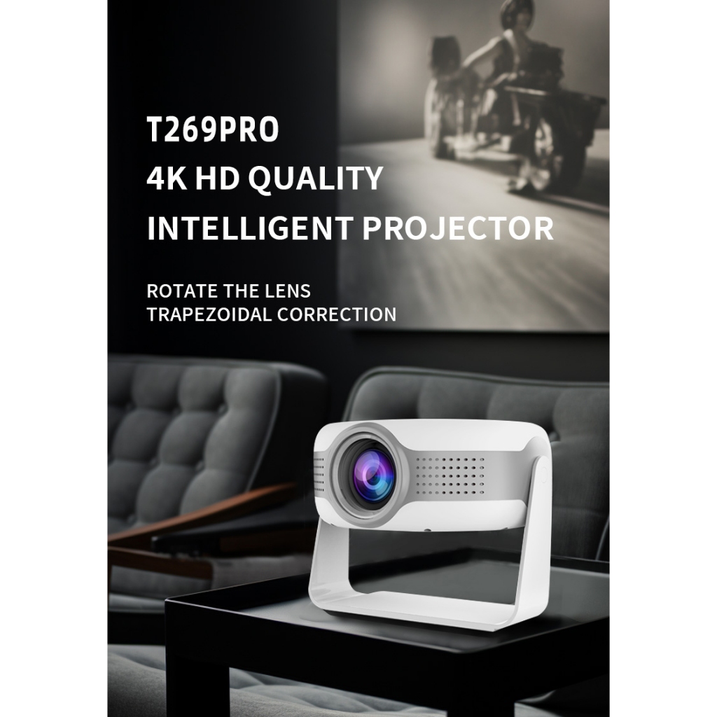 Tripsky Proyektor mini T269pro Portable Led mini Proyektor hp mini Home Theater 4K HD Proyektor