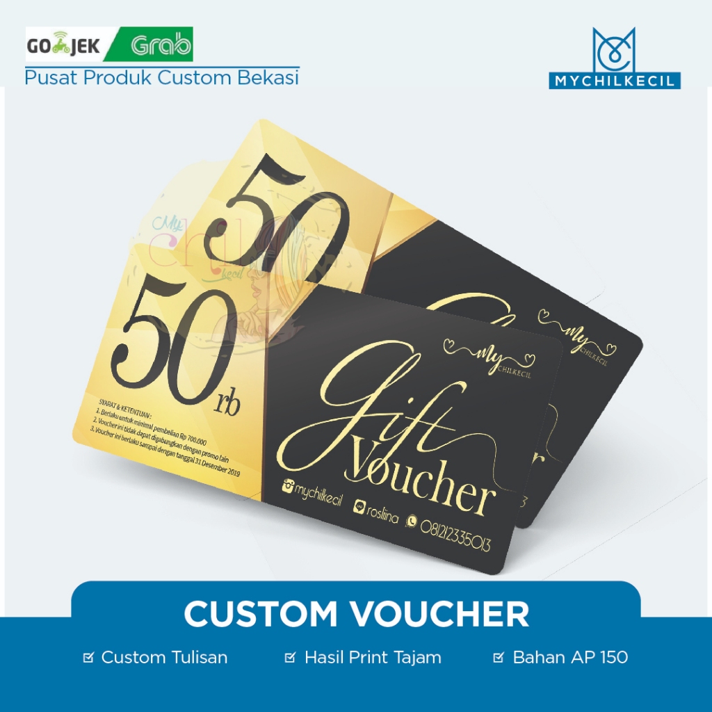 

VOUCHER CUSTOM PRINT KARTU/ Gift Voucher / Kartu voucher custom / Kertas voucher custom