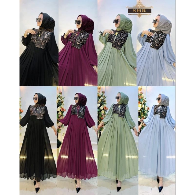 *NEW SHR ORI* READY MIDI DRESS YUNFA UMPAK CERUTY JUMBO BY SHR ORI BEST SELLER