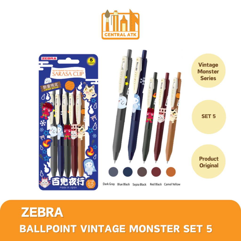 

BOLPEN / PULPEN ZEBRA SARASA 0.5mm VINTAGE MONSTER SET 5