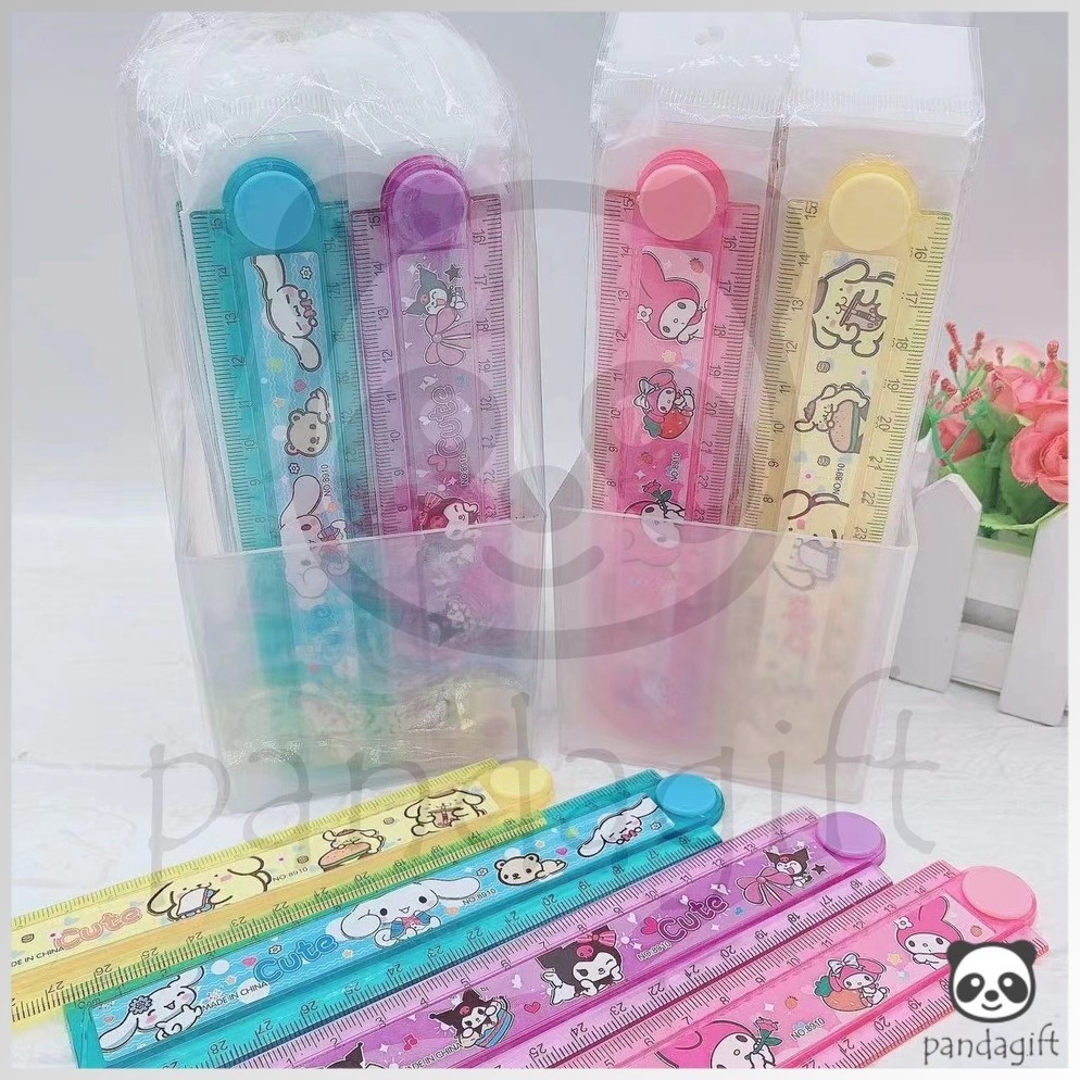 

KODE A6E2 COD 1 Pack isi 4 Pcs Penggaris lipat 3 cm sanrio cinnamoroll melody kuromi GG318