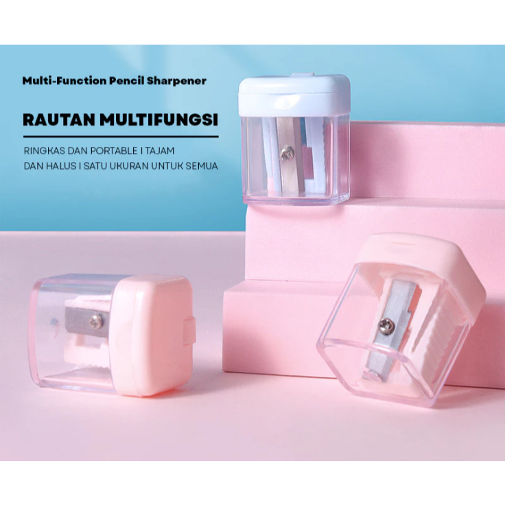 

Rautan Serutan Pensil Putar Sharpener Dengan Penutup Rautan Pastel