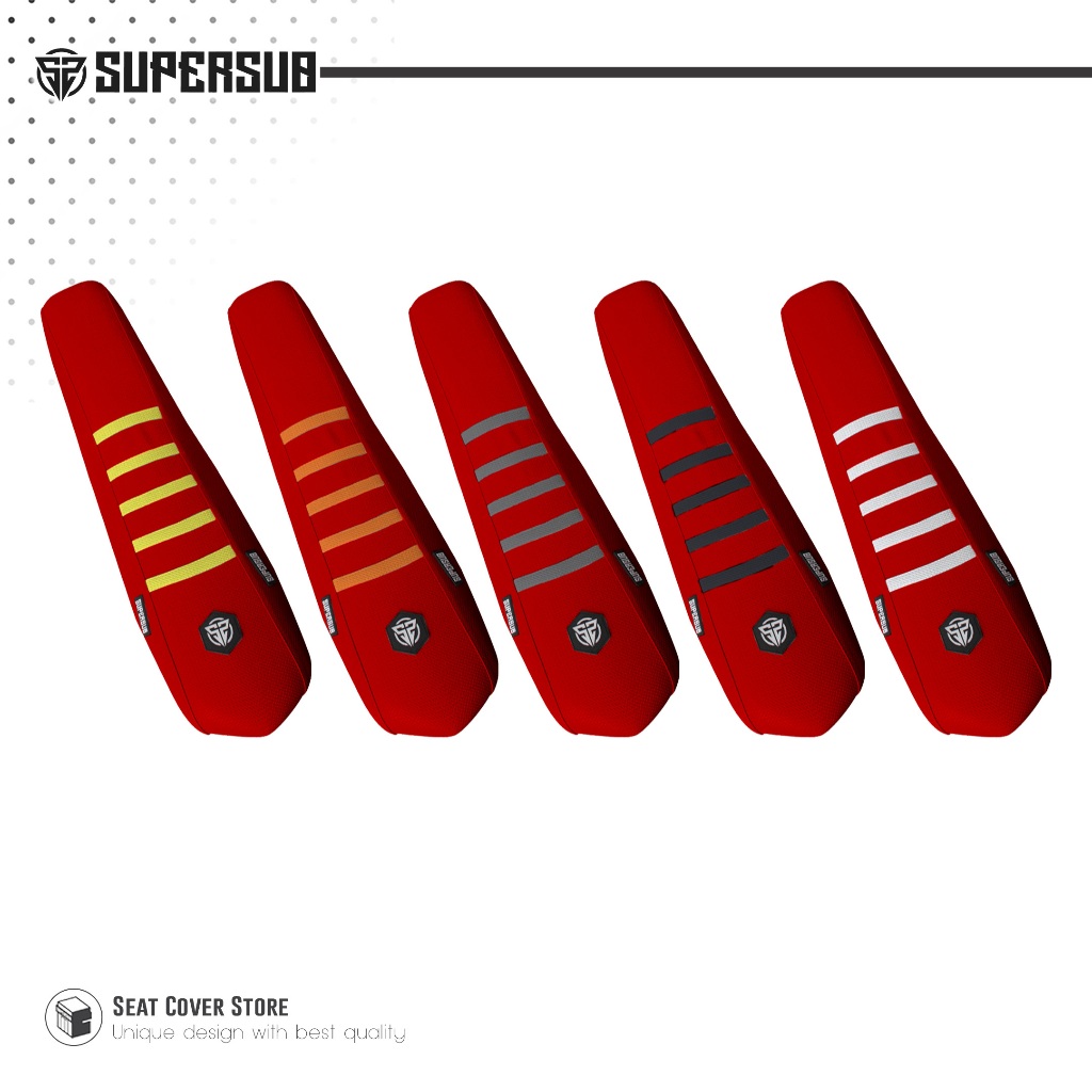 SUPERSUB Cover Bungkus Sarung Kain Kulit Jok CRF DTracker KLX WR155 Gordon Trail Supermoto SC Merah