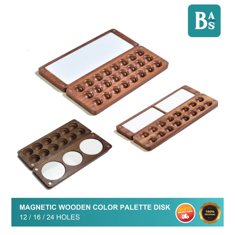 

KODE L4Q2 Magnetic Wooden Color Palette DiskPalete kayu watercolor magnet