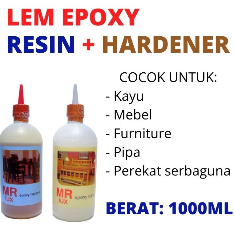 

KODE N2P4 Lem EPOXY Resin Hardener MR LUX Kemasan 5 Gram Botol Lem Epoxy 2 Komponen