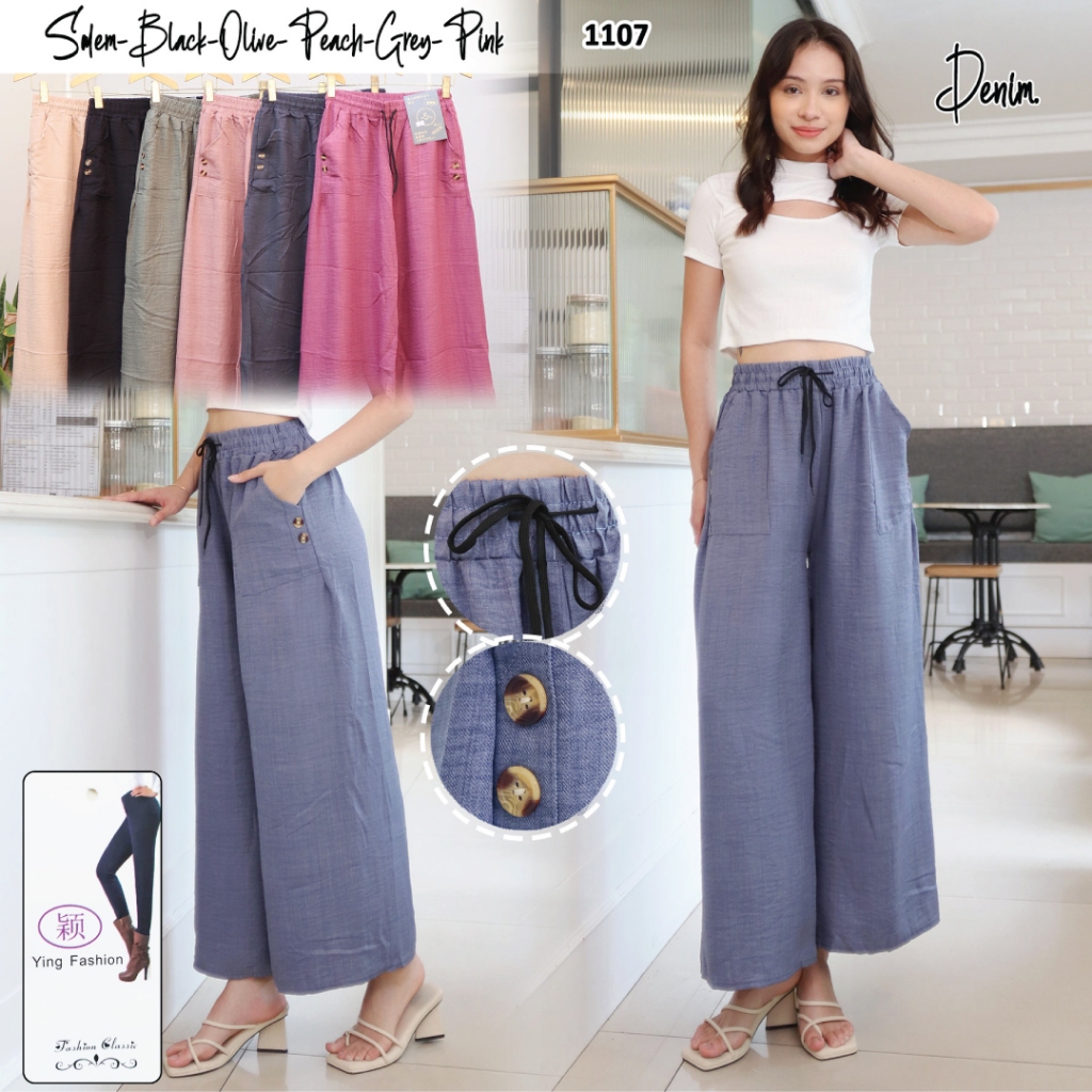 ying fashion - celana LINEN IMPORT # 1107 / celana fashion import wanita / celana LINEN premium / ce