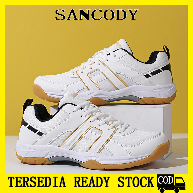 【Tersedia】Sepatu Bulutangkis Sepatu Badminton Platinum dan Biru Putih Sepatu Olahraga Badminton Sepa