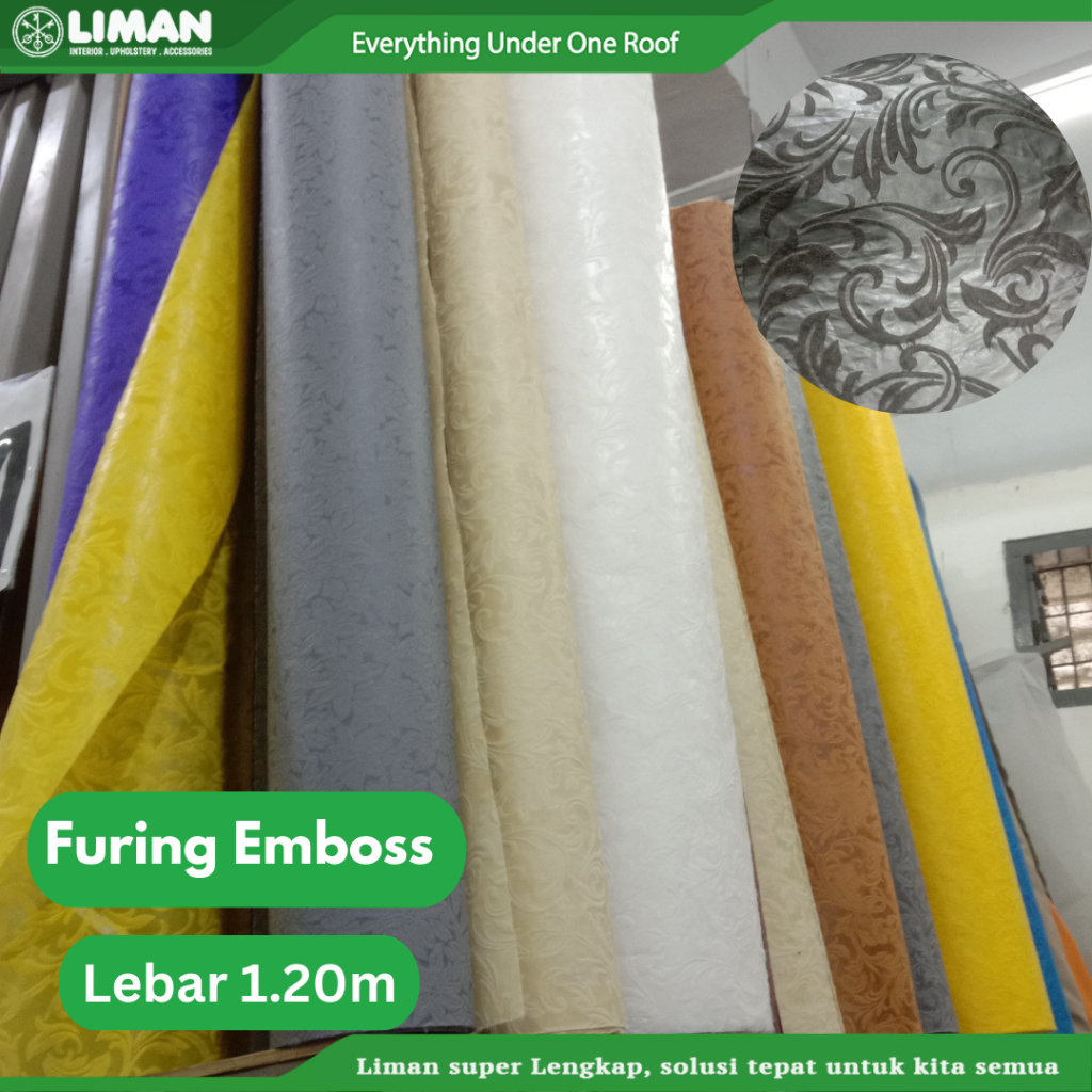 Kain Furing Emboss Lebar  1.20m/ Spunbond Emboss / Wallpaper Dinding Emboss