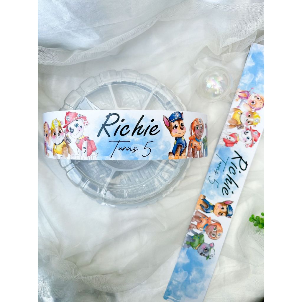 

Paw Patrol - Label Sleeve Dus Packing / Bento / Nasi Kotak Birthday / Hampers Ulang Tahun / Koper