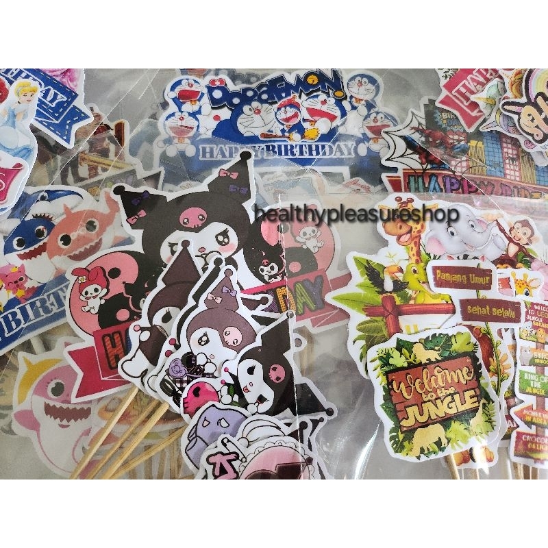 Murah meriah bahagia Topper Kue Cake Ulang Tahun Graduation Hiasan Tart labubu basket nct bts mario 