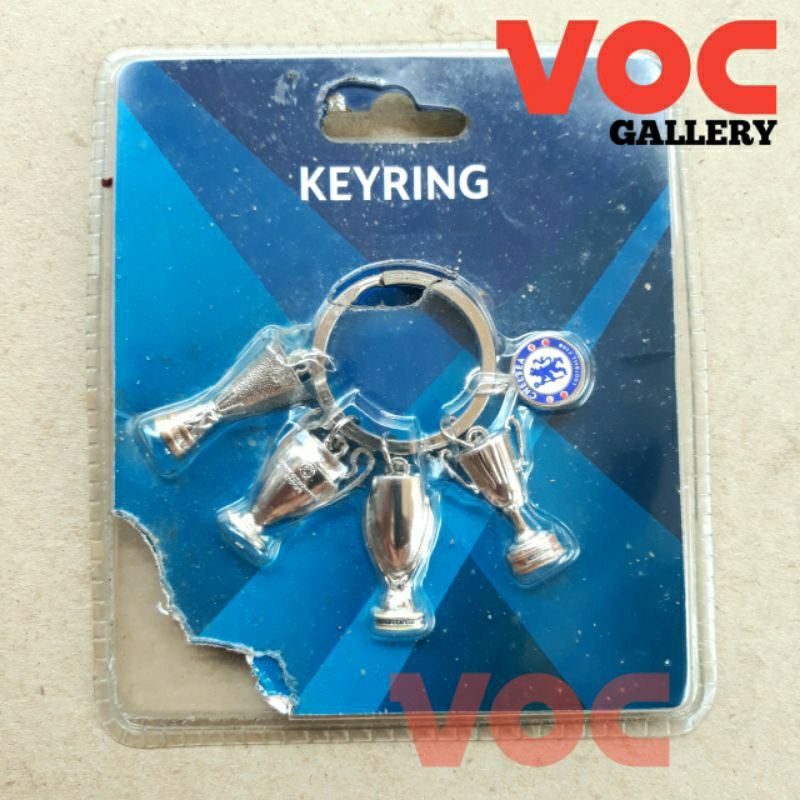 Chelsea Official Keyring Champions & Europa League Super Cup Winners Rare Jadul Antik Antique Vintag