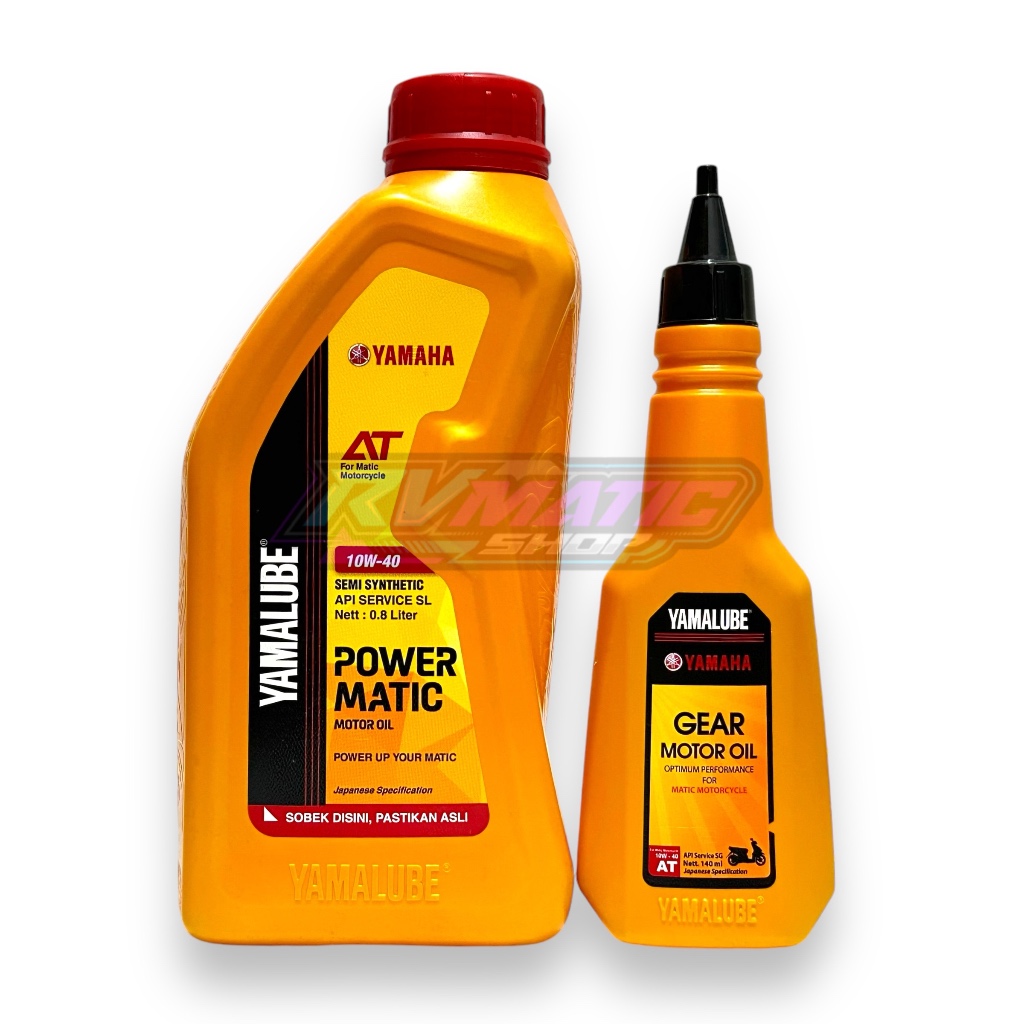 PAKETAN OLI MESIN YAMALUBE POWER MATIC 10W40 0.8L + OLI GEAR YAMALUBE 140ML ORIGINAL YAMAHA YAMALUBE