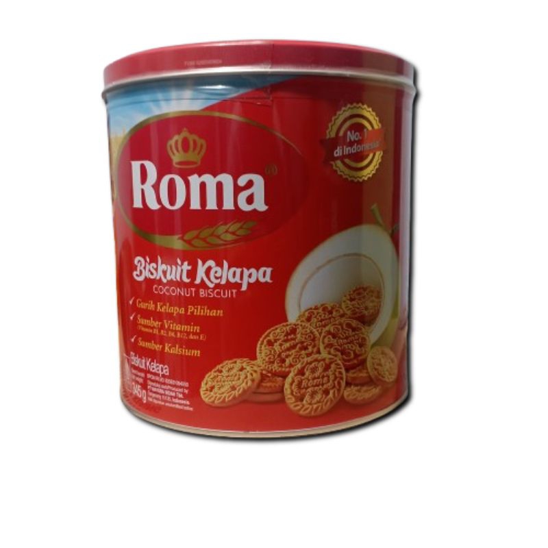 

Mayora Roma Biskuit Kelapa Kemasan Kaleng 345Gram