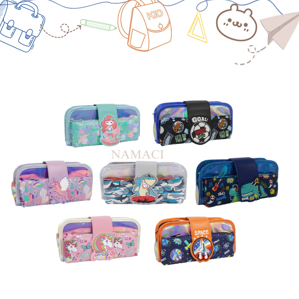 

KODE C4R5 Tempat pensil lipat anak pencil case lipat 3 kotak pensil anak perempuan kotak pensil anak laki laki NAMACI