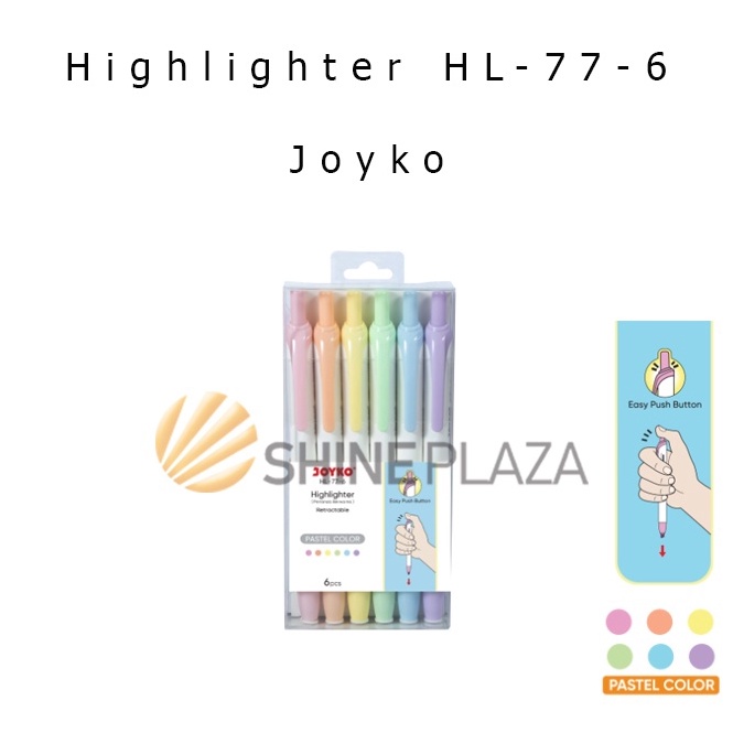 

KODE B5I6 Highlighter Set Joyko HL776 Penanda Berwarna Joyko Pastel Color