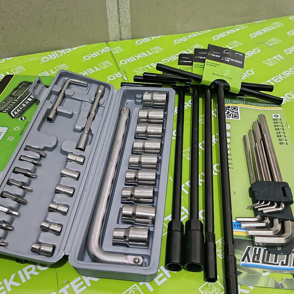 Grosir Terbaik  Paket Lengkap Murah TEKIRO Kunci T 4 pcs 811214 mm  Kunci Sok 27 pcs Victory  Kunci 