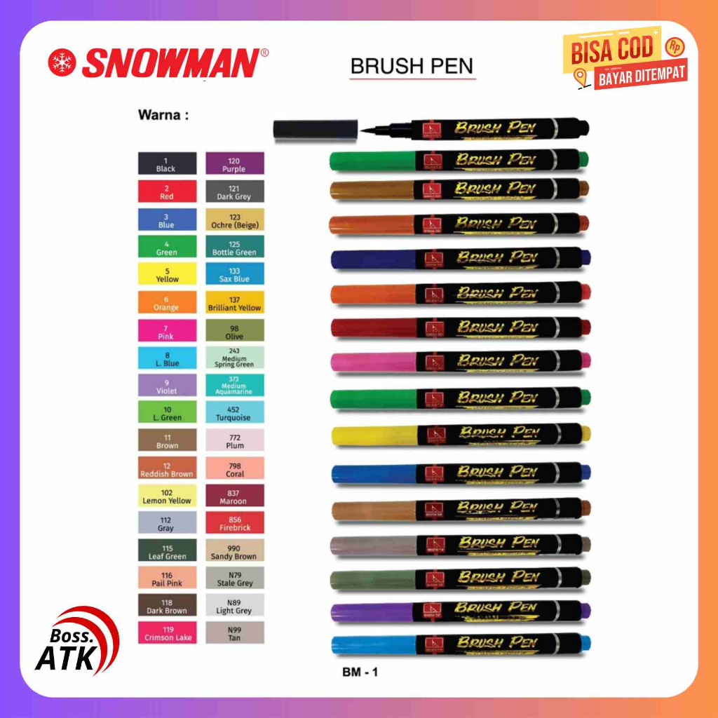 

Snowman Spidol Brush Pen BM-1 Harga 1 Pcs