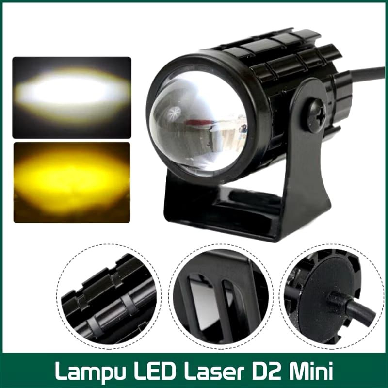 ( 1 pcs) Lampu Tembak Laser Led Mini 2 Warna Lampu Tembak Sorot Foglamp D2 Mini Laser gun / Lampu D2