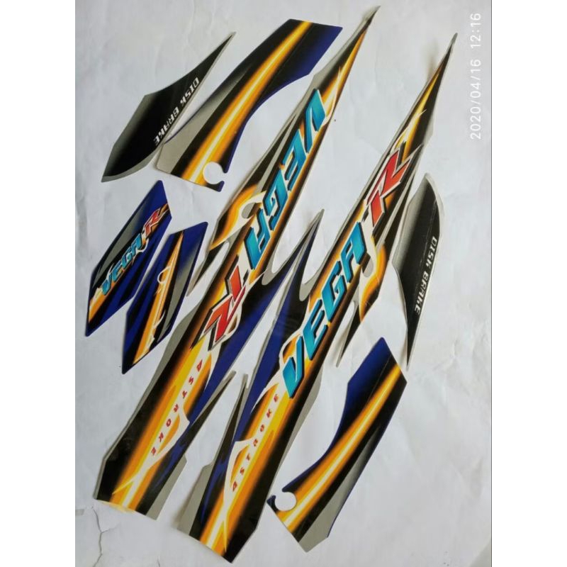 striping Yamaha vega r new biru silver 2007