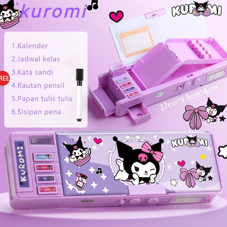 

KODE H3I3 Penjual LokalKotak Pensil Bahan tahan air kuromi Tempat Pensil Password Multifungsi Lapis Ganda Berkapasitas Besar Lucu Termasuk Rautan Pensil kotak alat tulis WJH