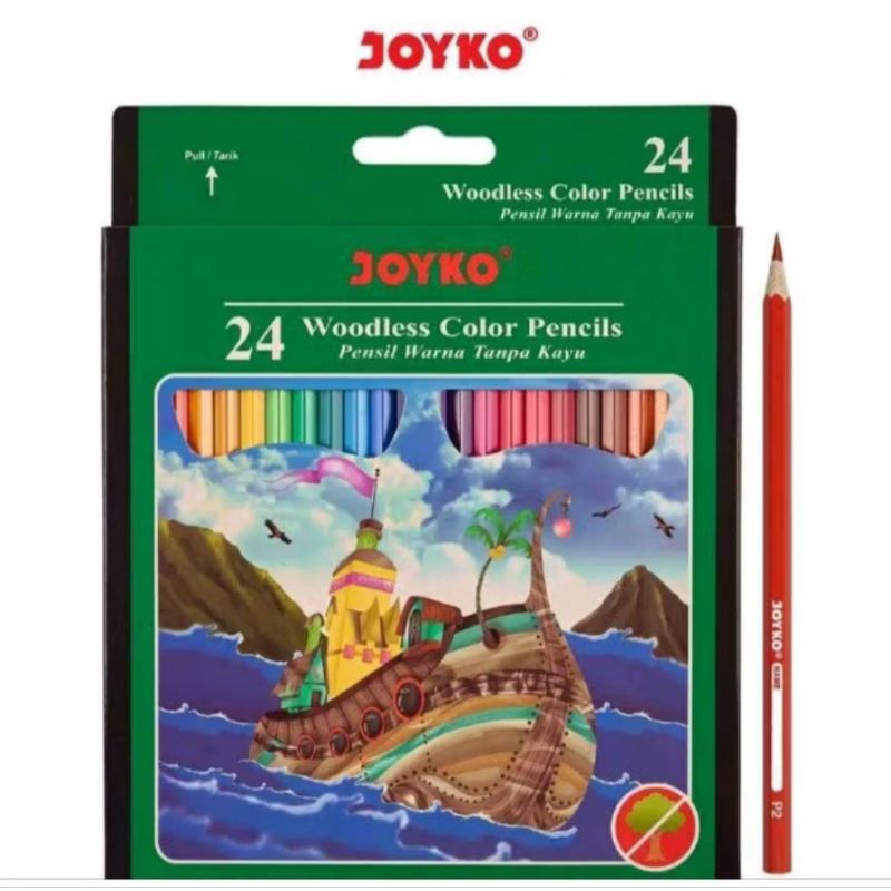 

Pensil Warna 12 warna ukuran panjang merk JOYKO