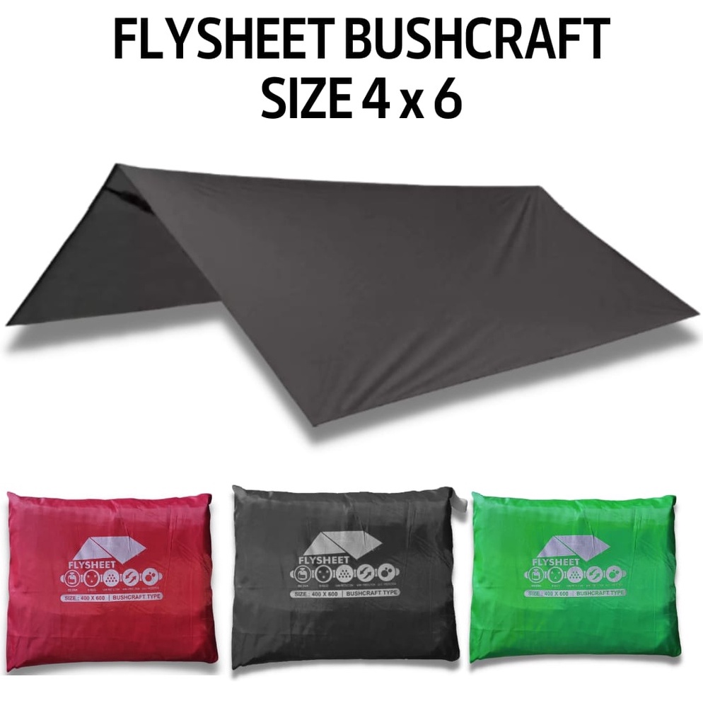 KODE F4B3 Flysheet 4x6 waterproof  bivak set 4x6  trap tent  flysheet tenda 6x4  bivak tenda darurat