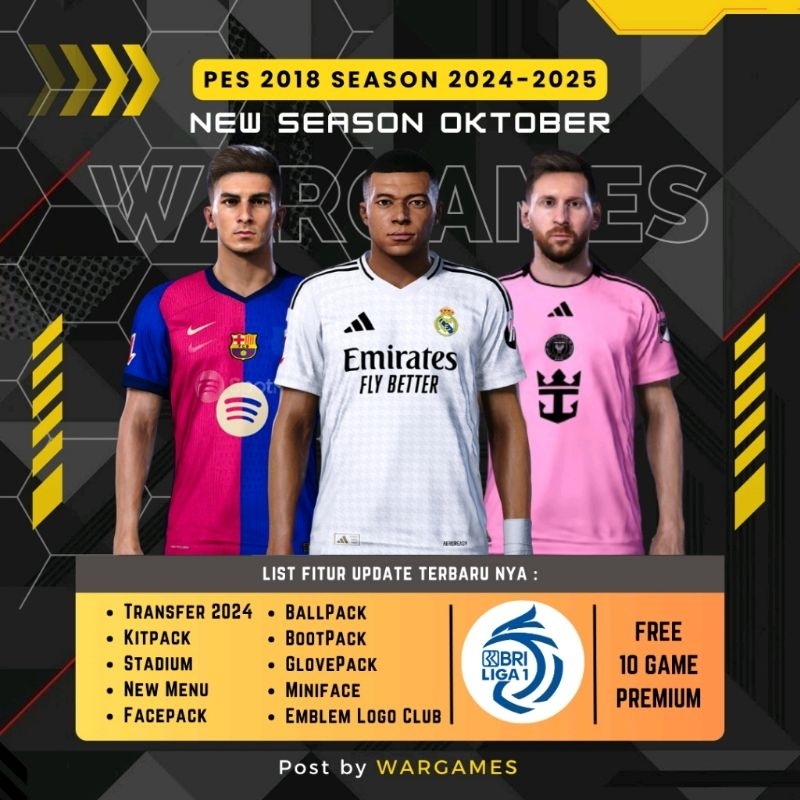 PES 2018 PATCH SEASON 2024 2025 - GAME PC - GAME LAPTOP - PC GAMES