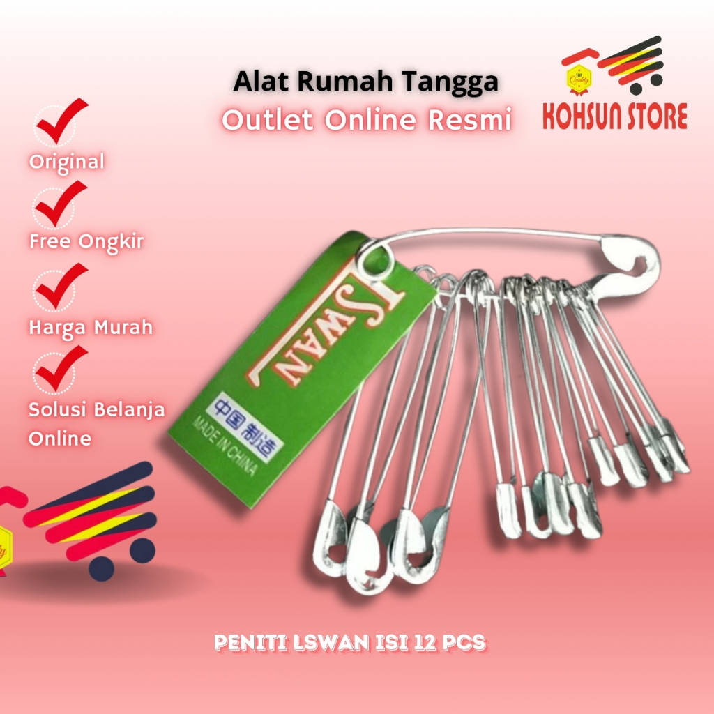 

Kohsun 2 | Peniti LSwan/Peniti Baju Cemiti LSwan Isi 12pcs - ART240